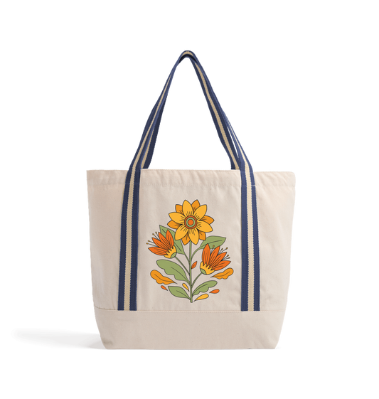 Natural/French Navy Heat Transfer Bag